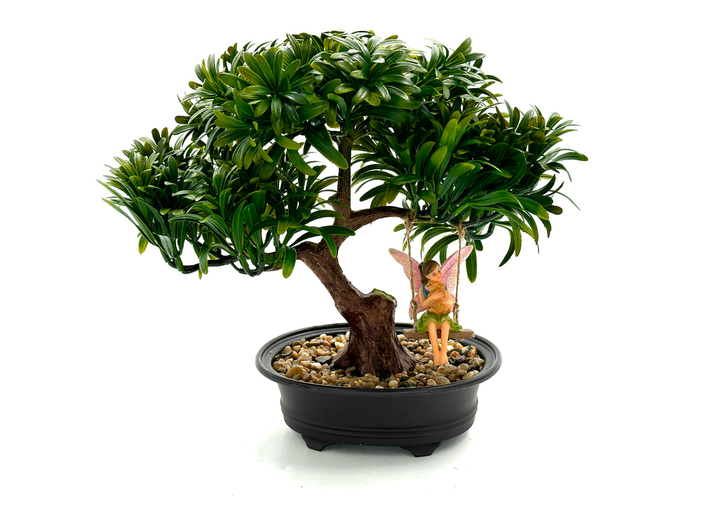 Artificial Bonsai With Fairy On A Swing, Australian Fairy Garden Products