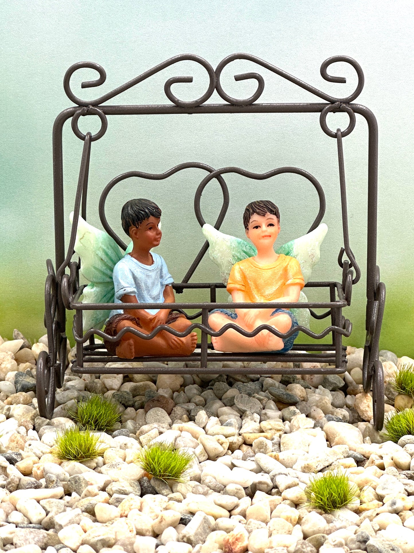 Metal Fairy Garden Swing Seat