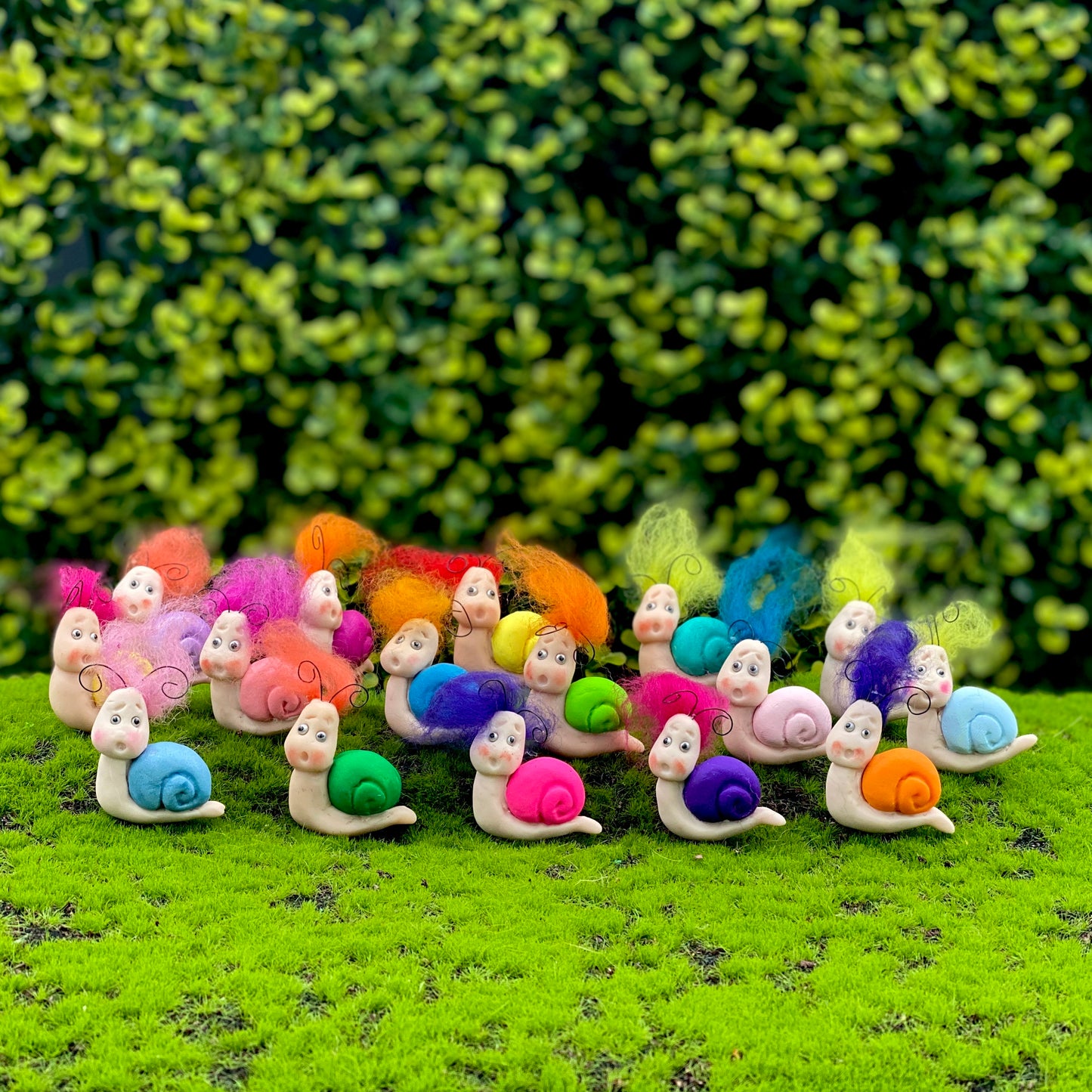 Fairy Garden Snails (Fuzzies) group