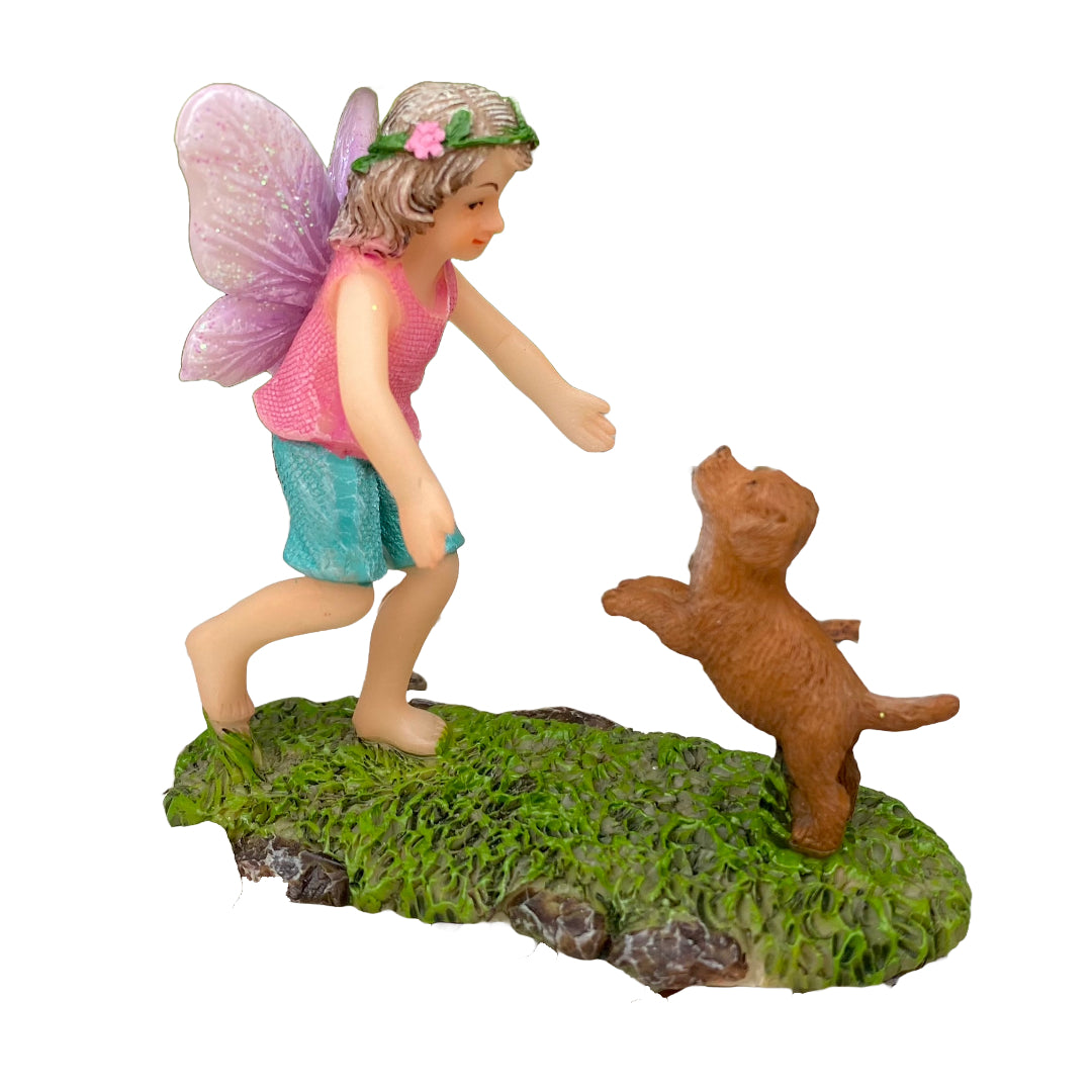 Fairy Sophie With A Puppy, Australian Fairy Gardens, Fairies