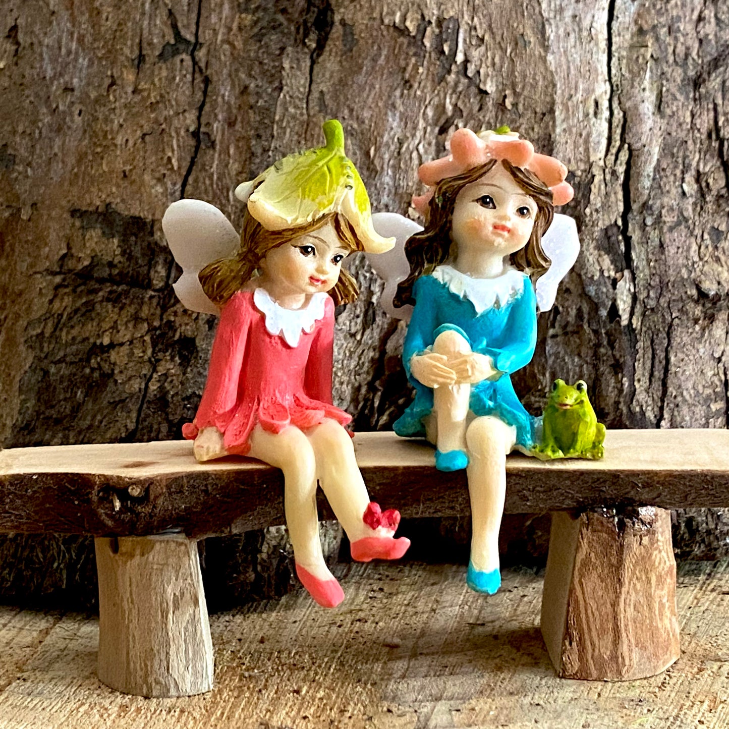 Sitting Flower Fairies, Australian Fairy Gardens, Fairies