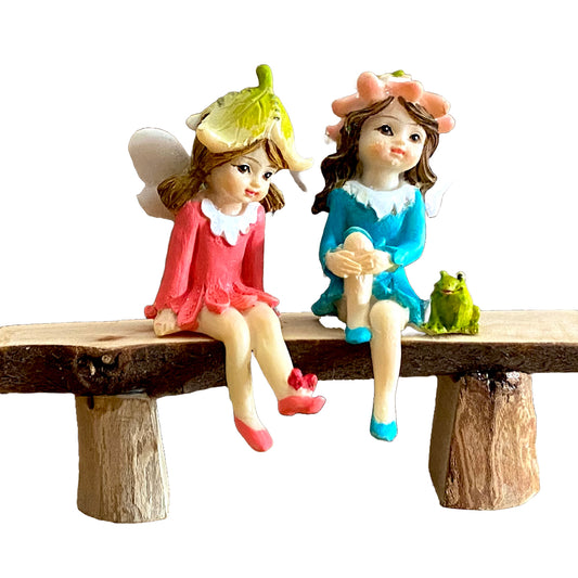 Sitting Flower Fairies, Australian Fairy Gardens, Fairies