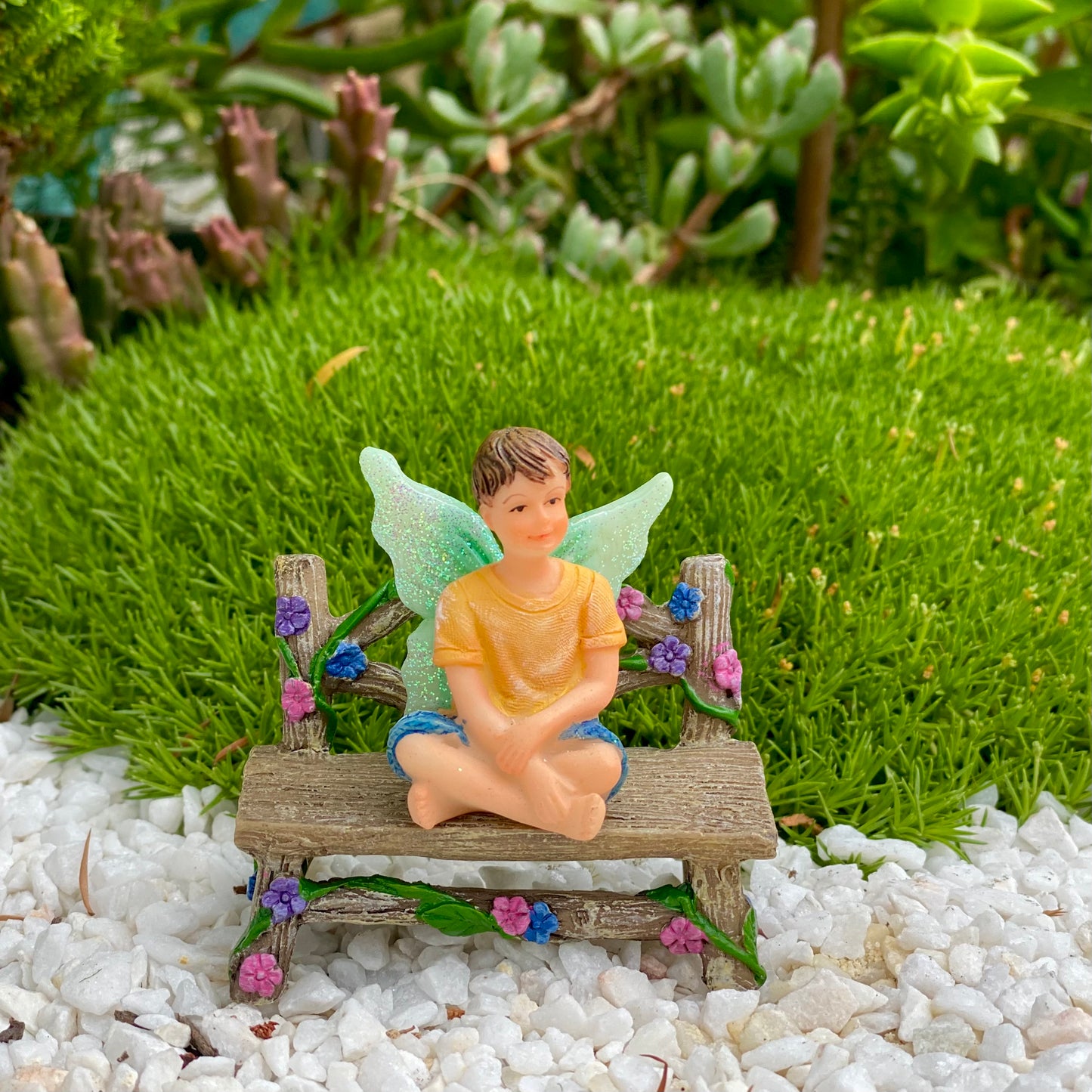 Fairy Garden Floral Bench Seat