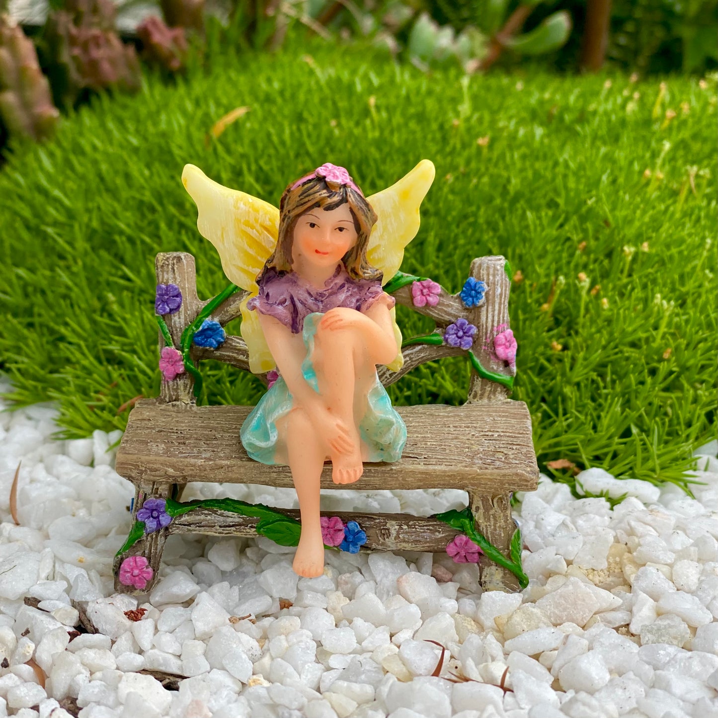Fairy Garden Floral Bench Seat