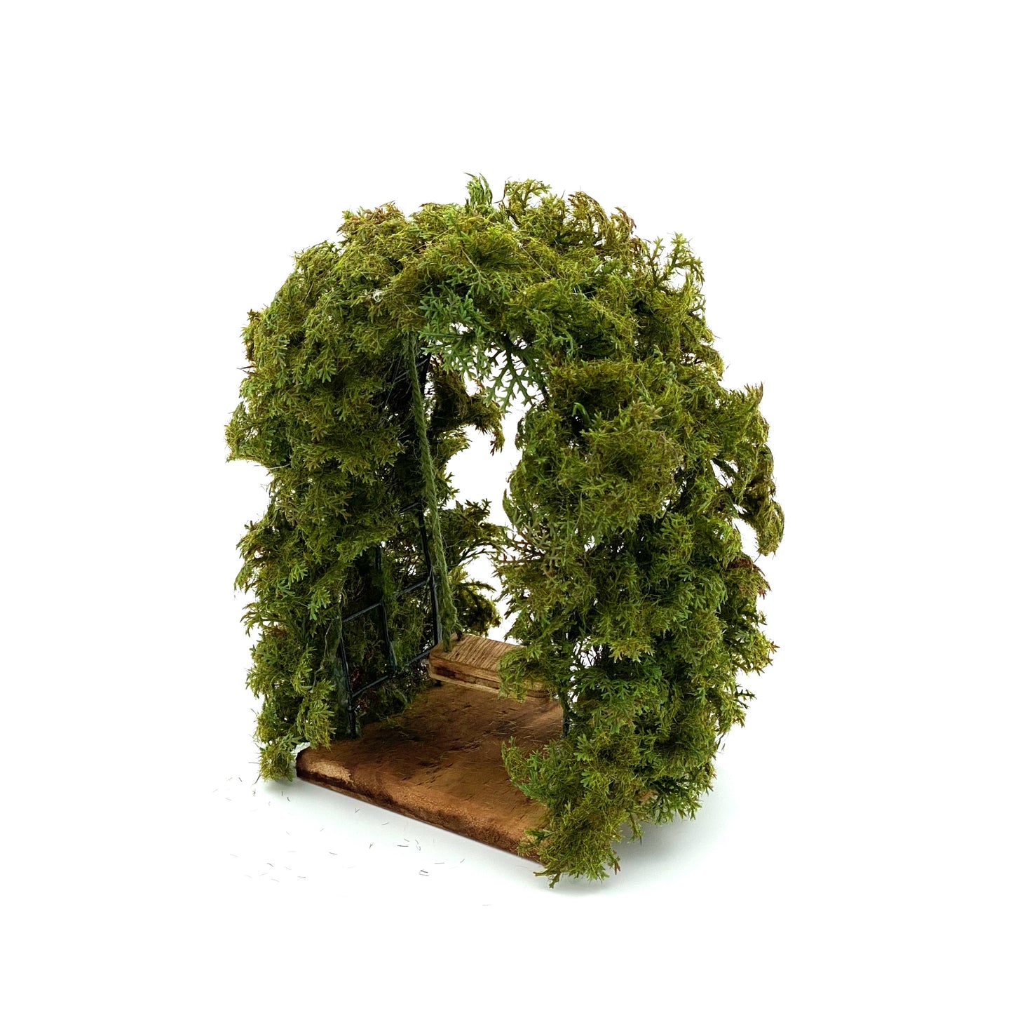 fairy garden wooden swing
