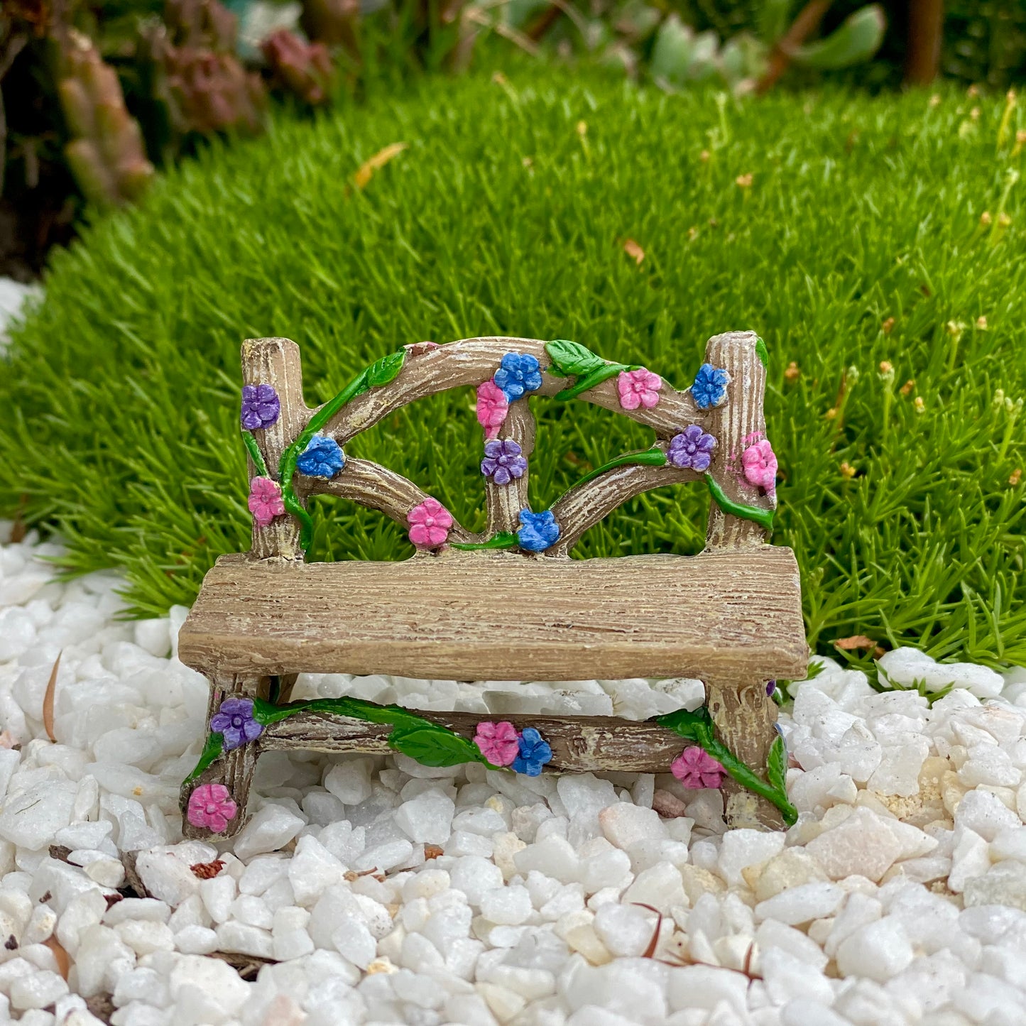Fairy Garden Floral Bench Seat