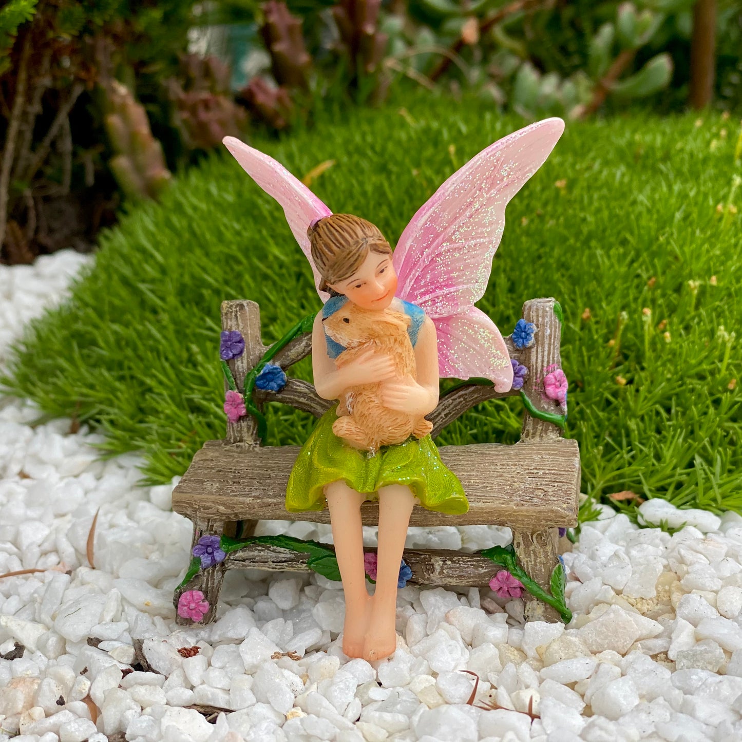 Fairy Garden Floral Bench Seat