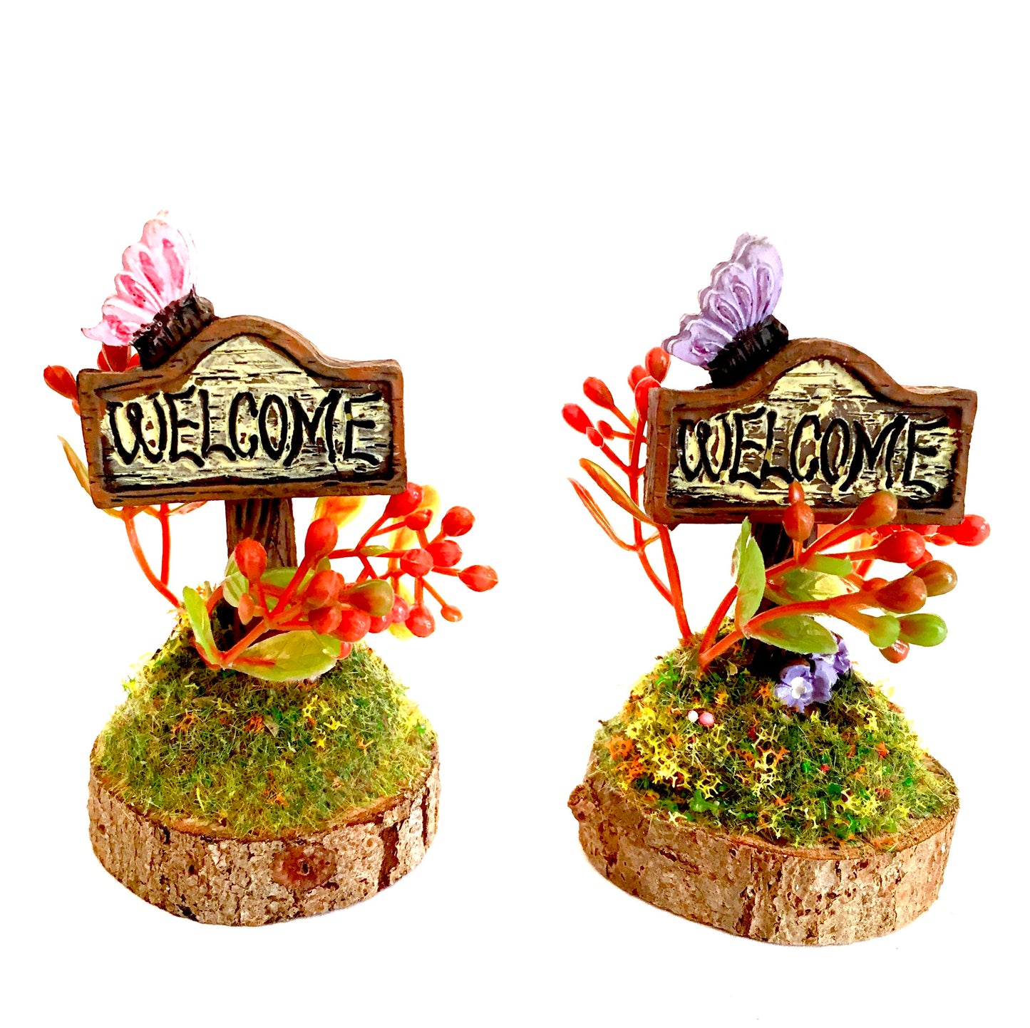 Fairy garden Welcome Signs With Butterfly