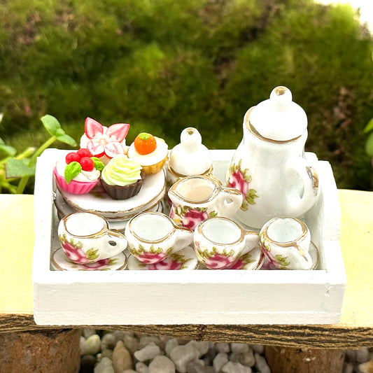 Miniature Fairy Tea Set For 4