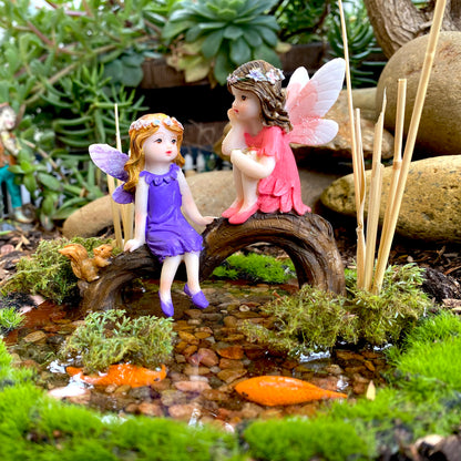A Day By The Pond Fairy Garden Pond Decoration with Fairies made in Australia