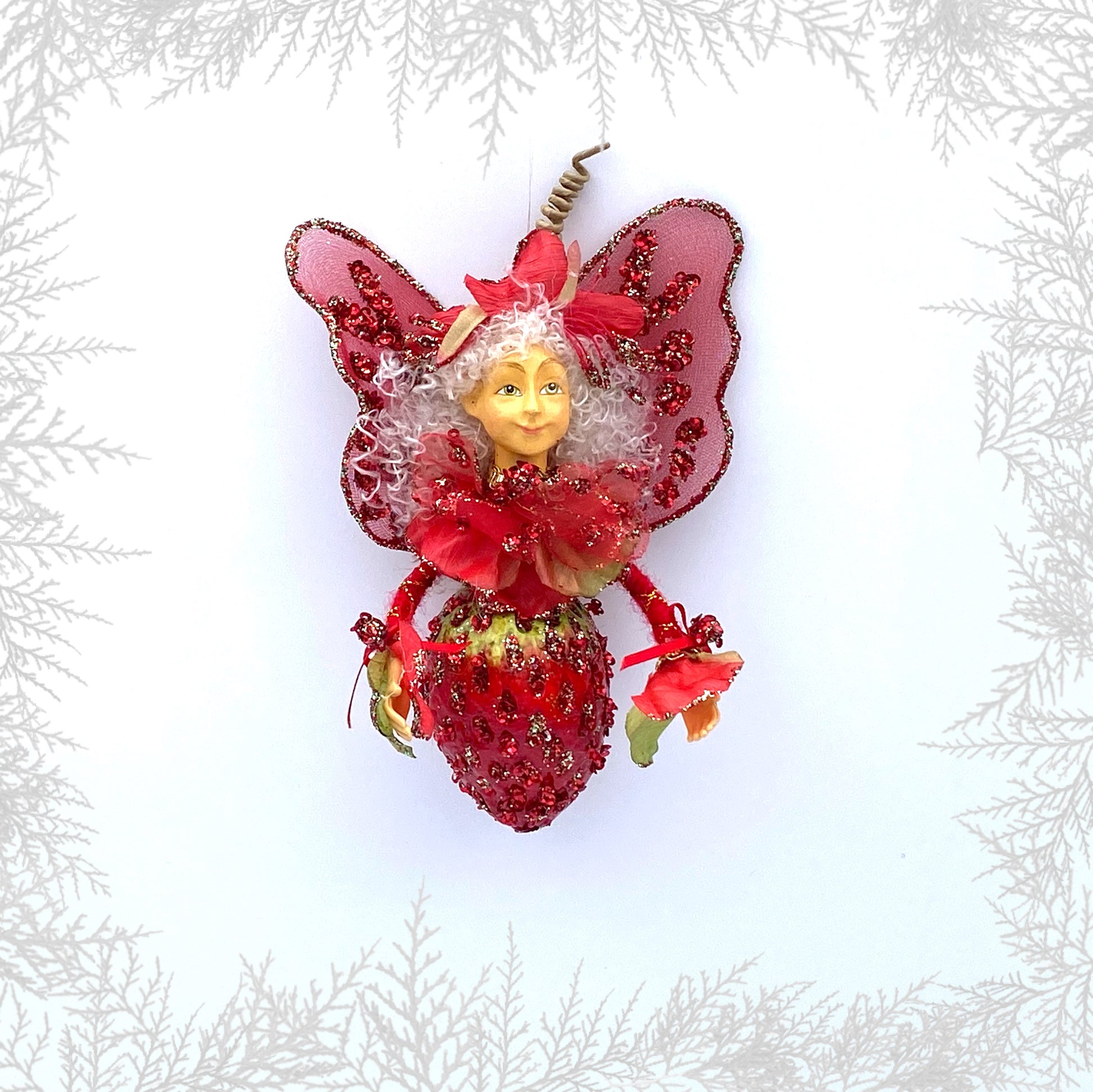 Christmas Fairy (Strawberry), Australian Fairy Gardens, Christmas Fairies