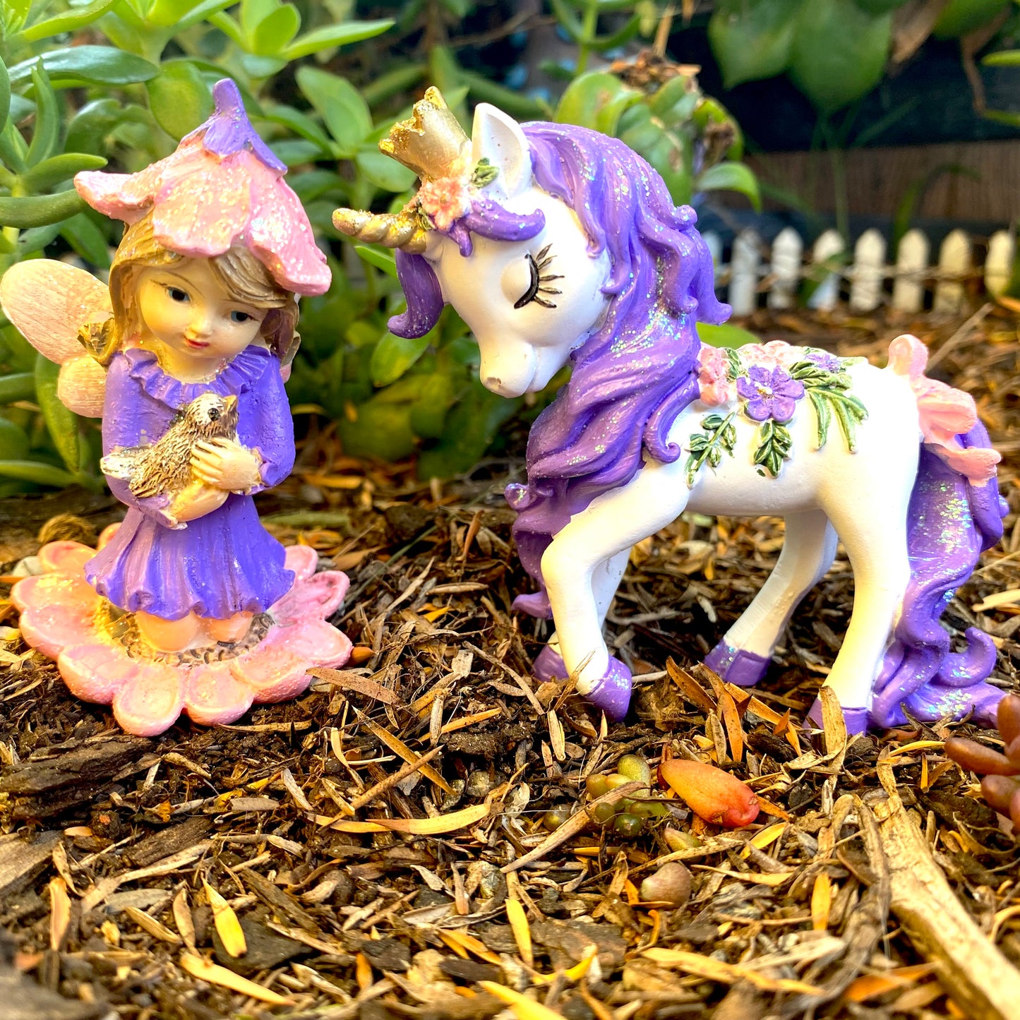 Fairy And Unicorn Set (Purple), Australian Fairy Gardens, Fairies