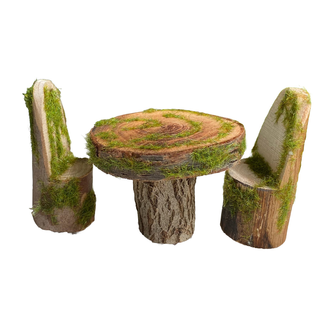 Fairy garden Wood Table and Chairs