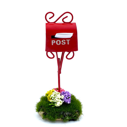 Fairy garden red mail box. A miniature mail box for fairy gardens.