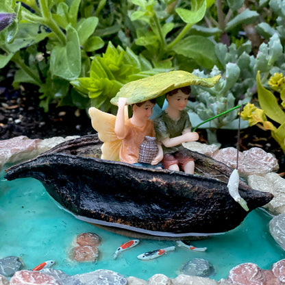 Fishing Fairies In A Pea Boat, Australian Fairy Gardens, Fairies