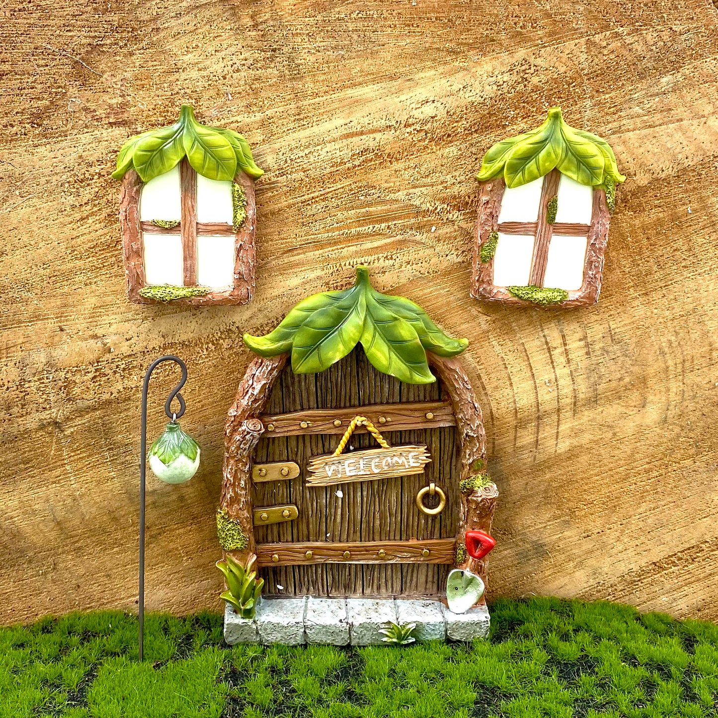 Glow In The Dark Leaf Fairy Door Set