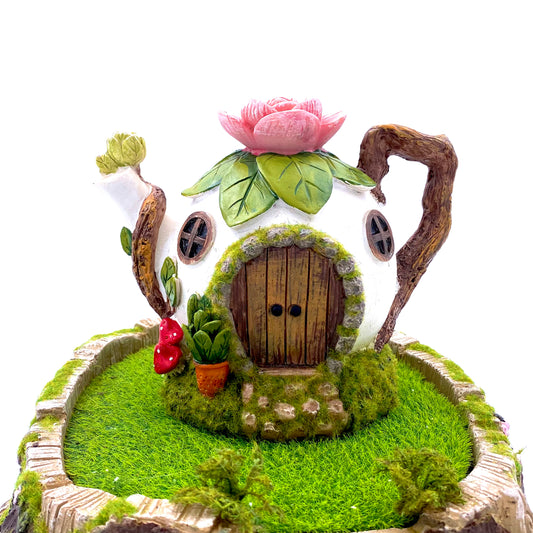 Little Lotus Teapot Fairy House, Australian Fairy Garden Products