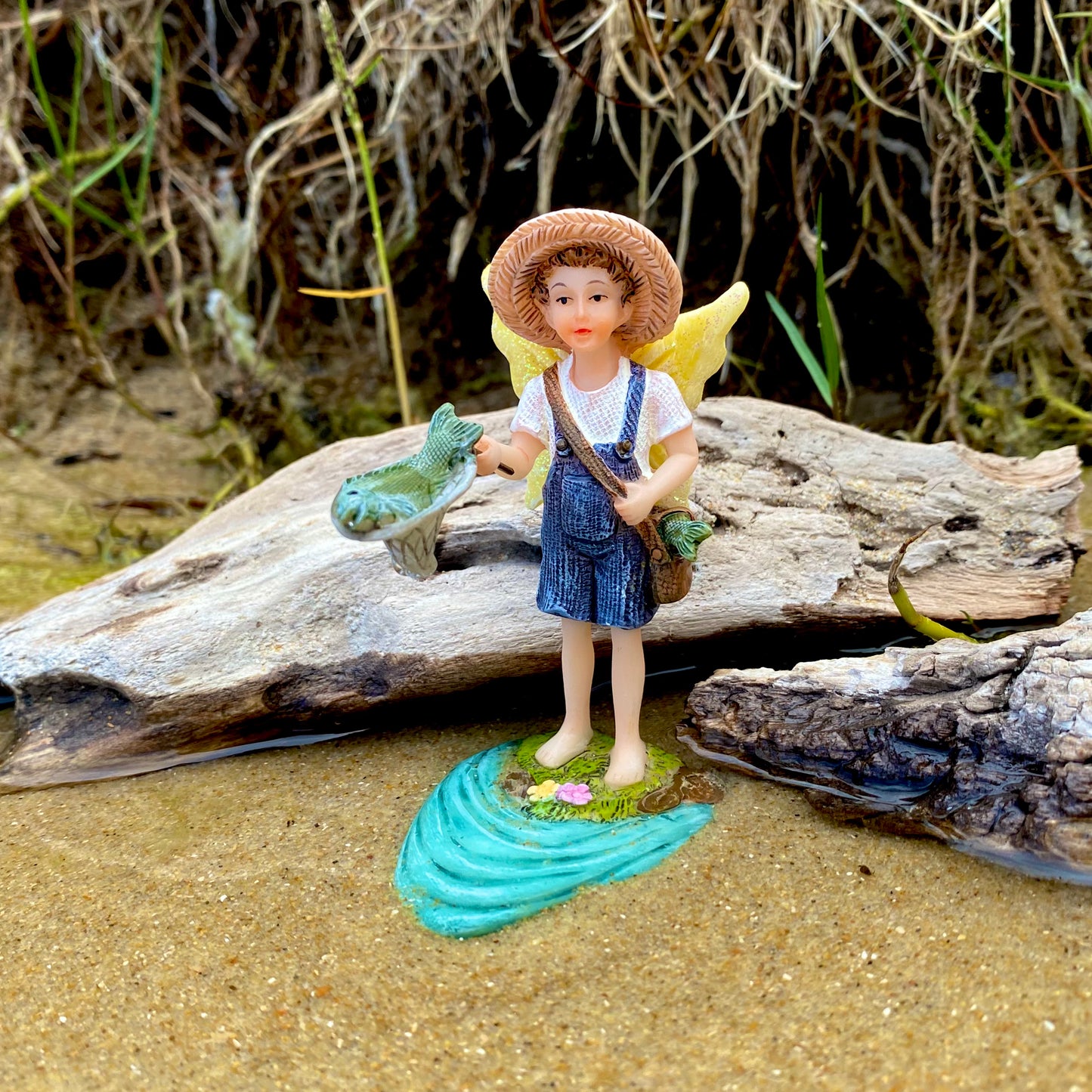 Logan  Fishing Boy Fairy, Australian Fairy Gardens,Fairies