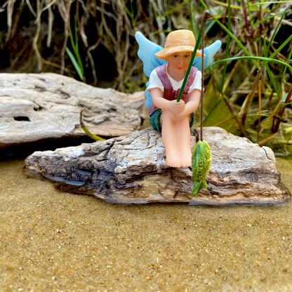 Lucas Fishing Boy Fairy, Australian Fairy Gardens, Fairies