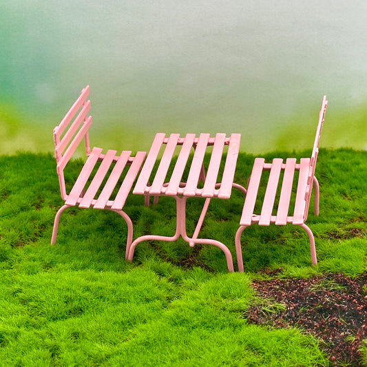 Metal Table & bench Seats, Australian Fairy Garden Product