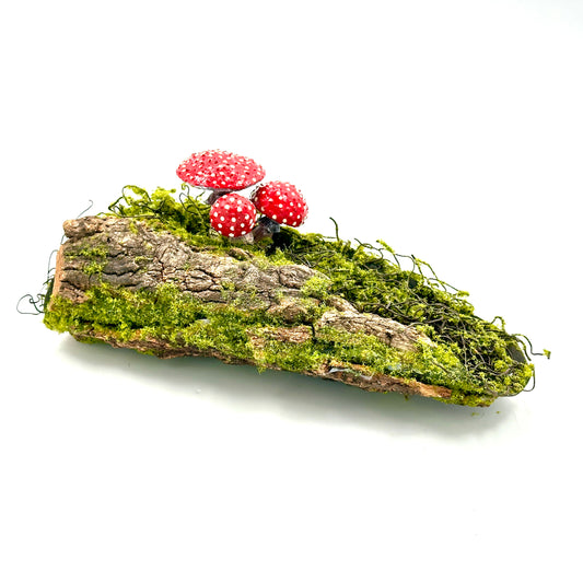 Mushrooms On A Mossy Log, Australlian Fairy Garden Product