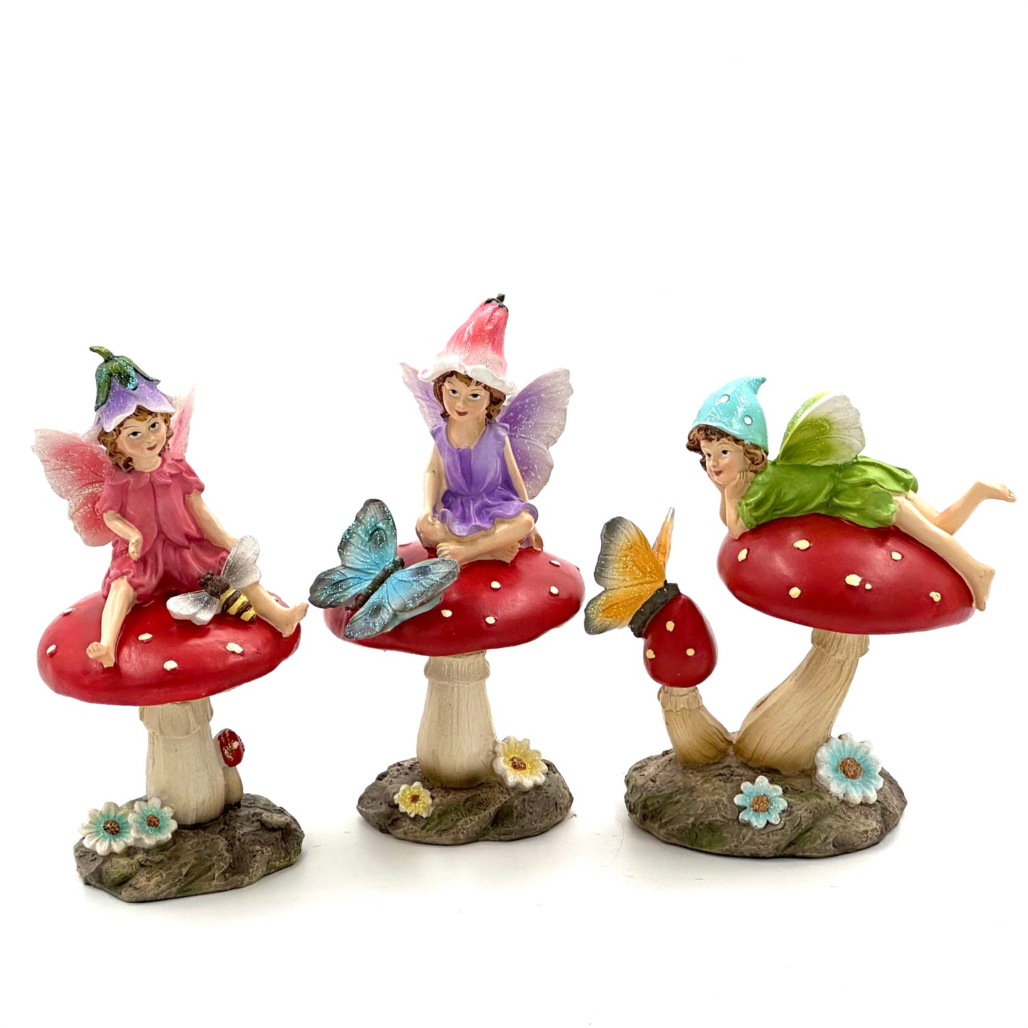 Seed Pod Fairies On A Mushroom, Australian Fairy Garden Products, Fairies