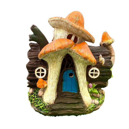 Solar Mushroom Fairy Log House