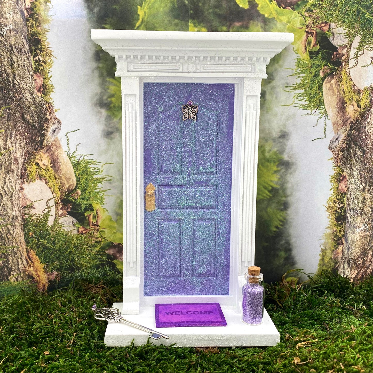 Sparkly Fairy Garden Door Set (Lilac), Australian Fairy Garden Doors