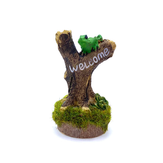 Fairy Garden Welcome Sign With A Frog