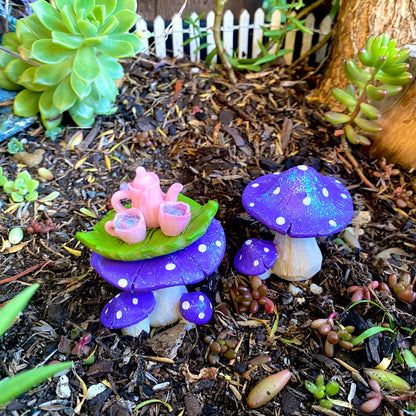 Fairy garden Sparkly Mushrooms (Purple)