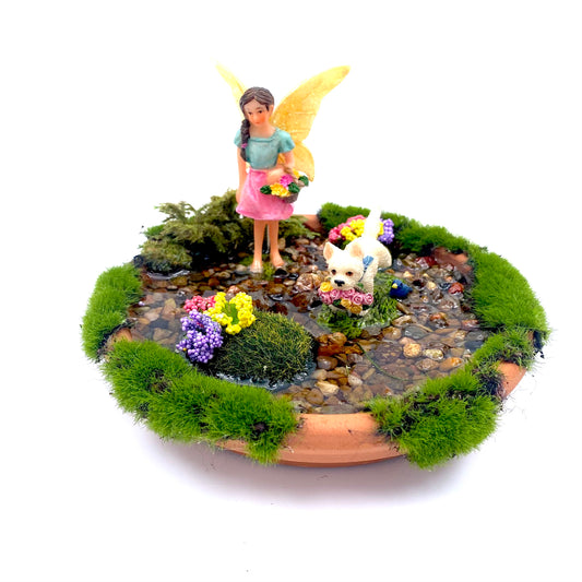 Blossom And Charlie (Picking Wild Flowers) Fairy Garden Accessory