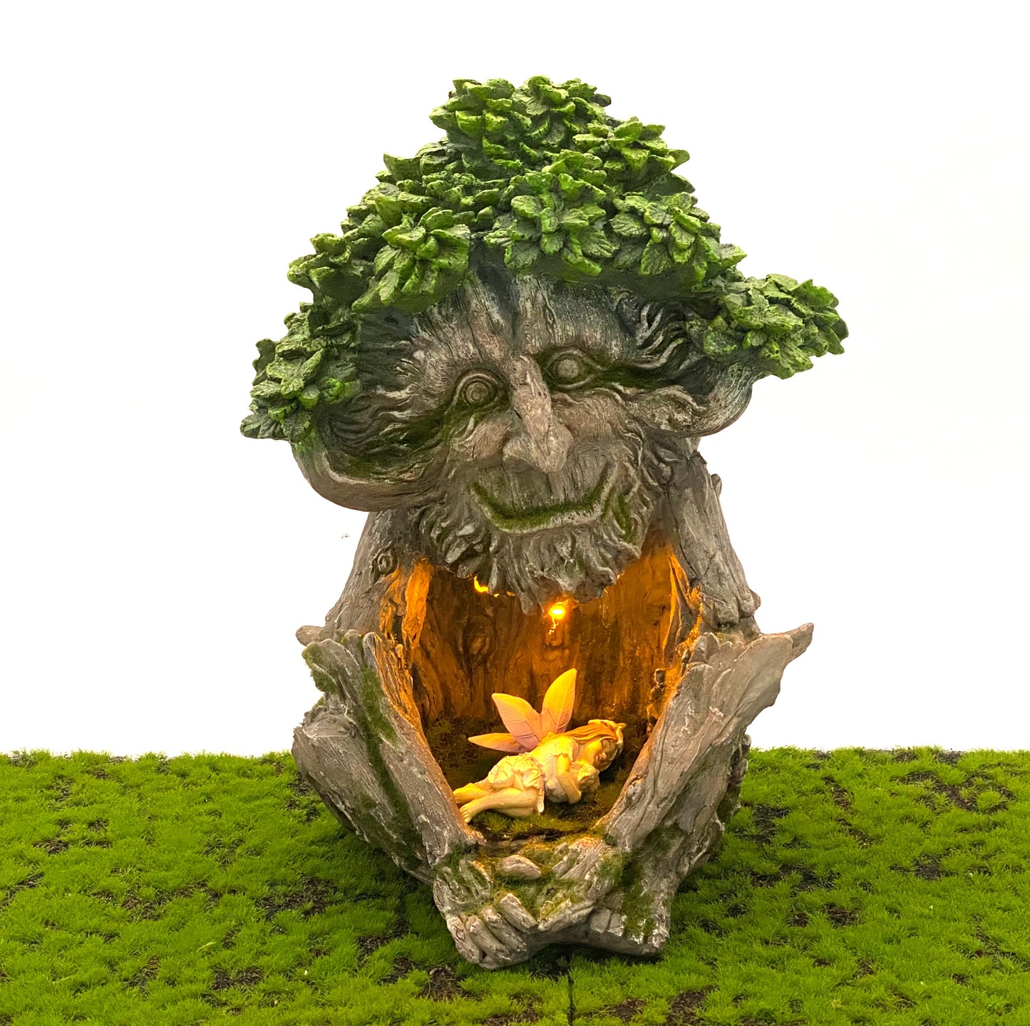 Fairy Garden Solar Powered Old Man Protector Tree House