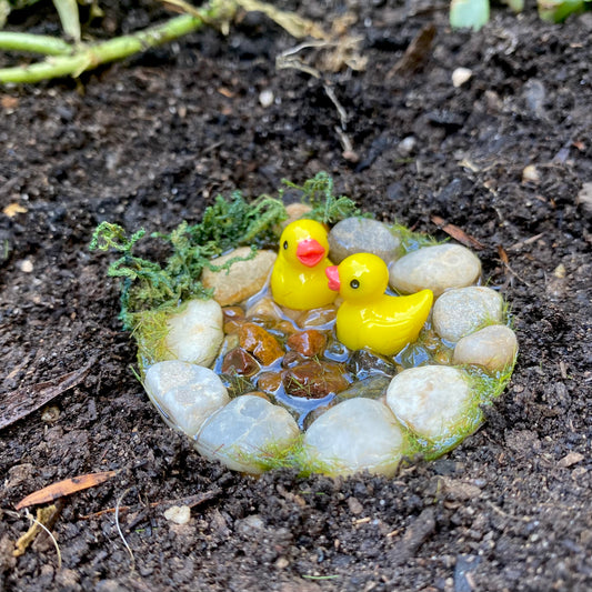 Miniature Ducks In A Pond Fairy Garden Accessory