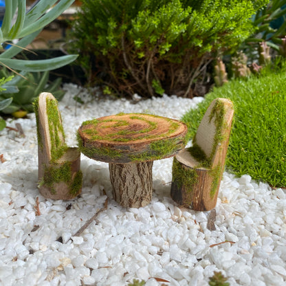 Fairy garden Wood Table and Chairs