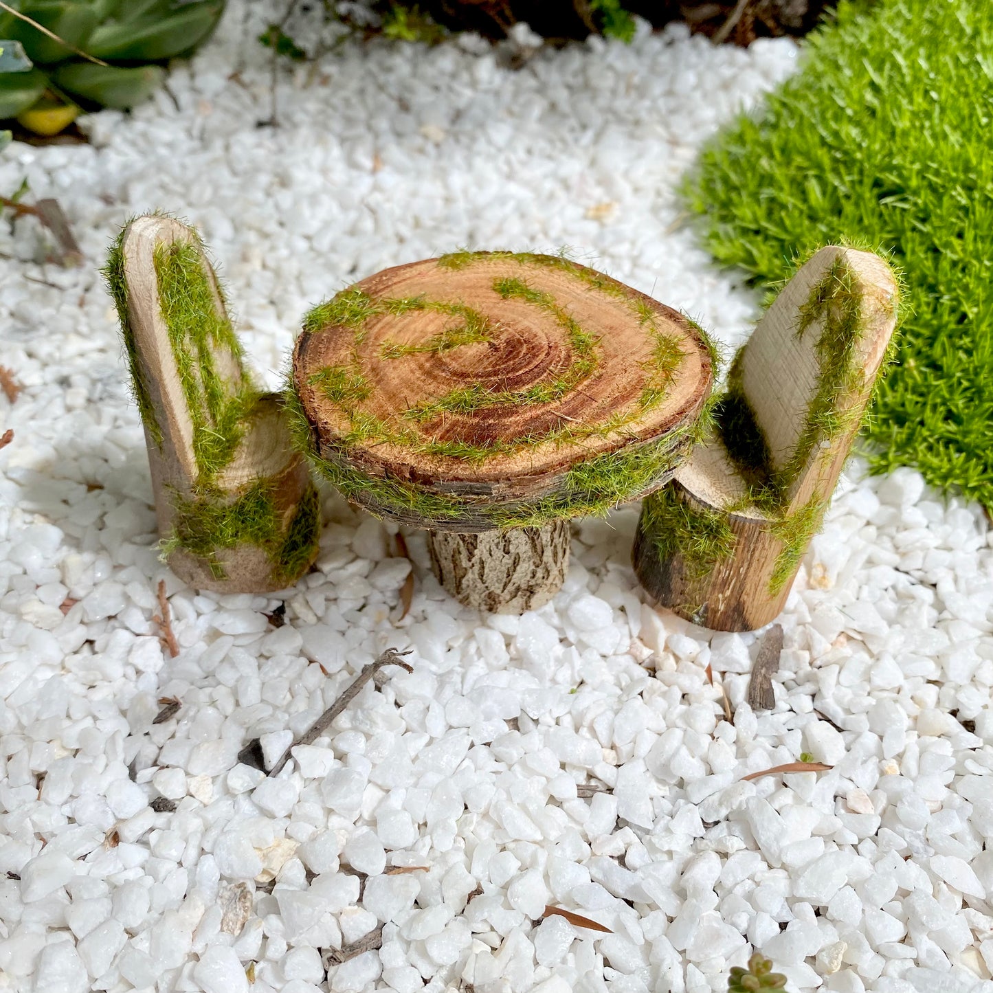 Fairy garden Wood Table and Chairs