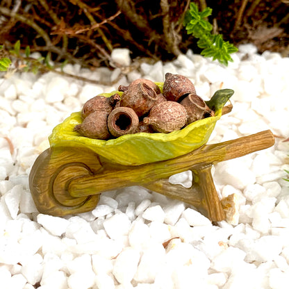 Leaf Wheelbarrow With Gum Nuts