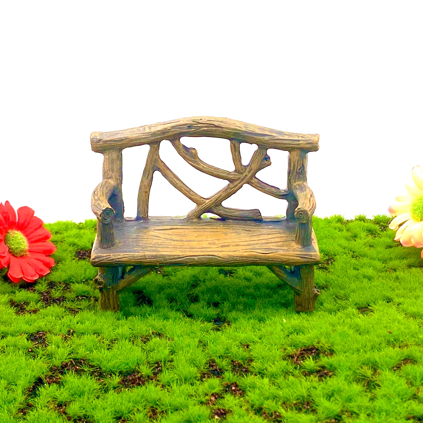 Fairy Garden Resin Log Bench Seat