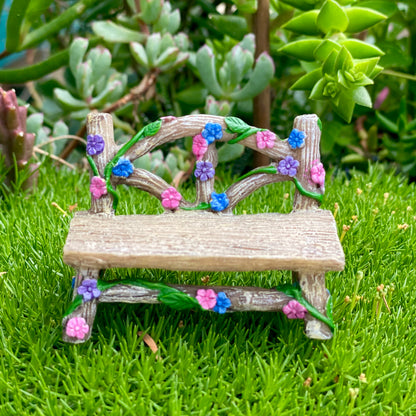Fairy Garden Floral Bench Seat