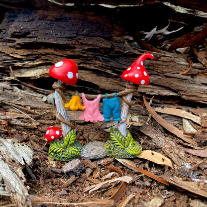 Whimsical Mushroom Washing Line