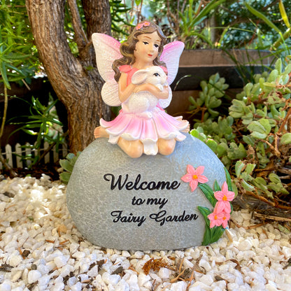 Fairy On A Rock Sign, Australian Fairy Gardens,Fairy