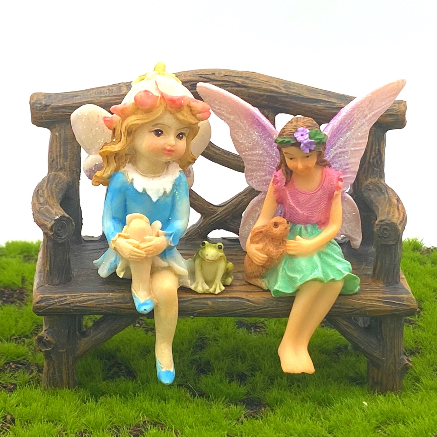 Fairy Garden Resin Log Bench Seat