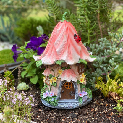 Fairy Garden Lilly Flower Solar House