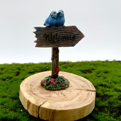 Blue Birds Welcome Sign