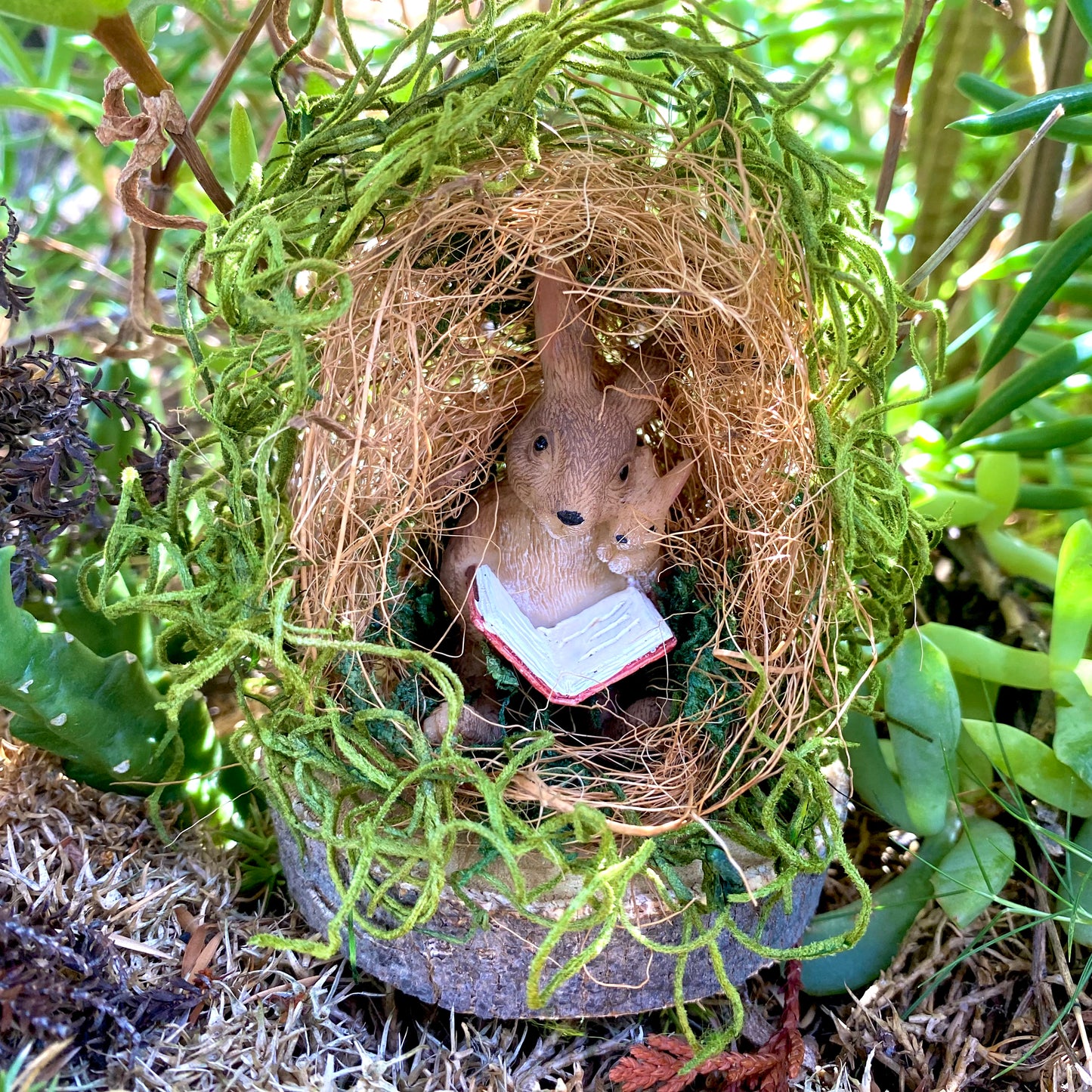 Mother & Baby In Their Burrow, Australian Fairy Gardens, Fairy Garden Products