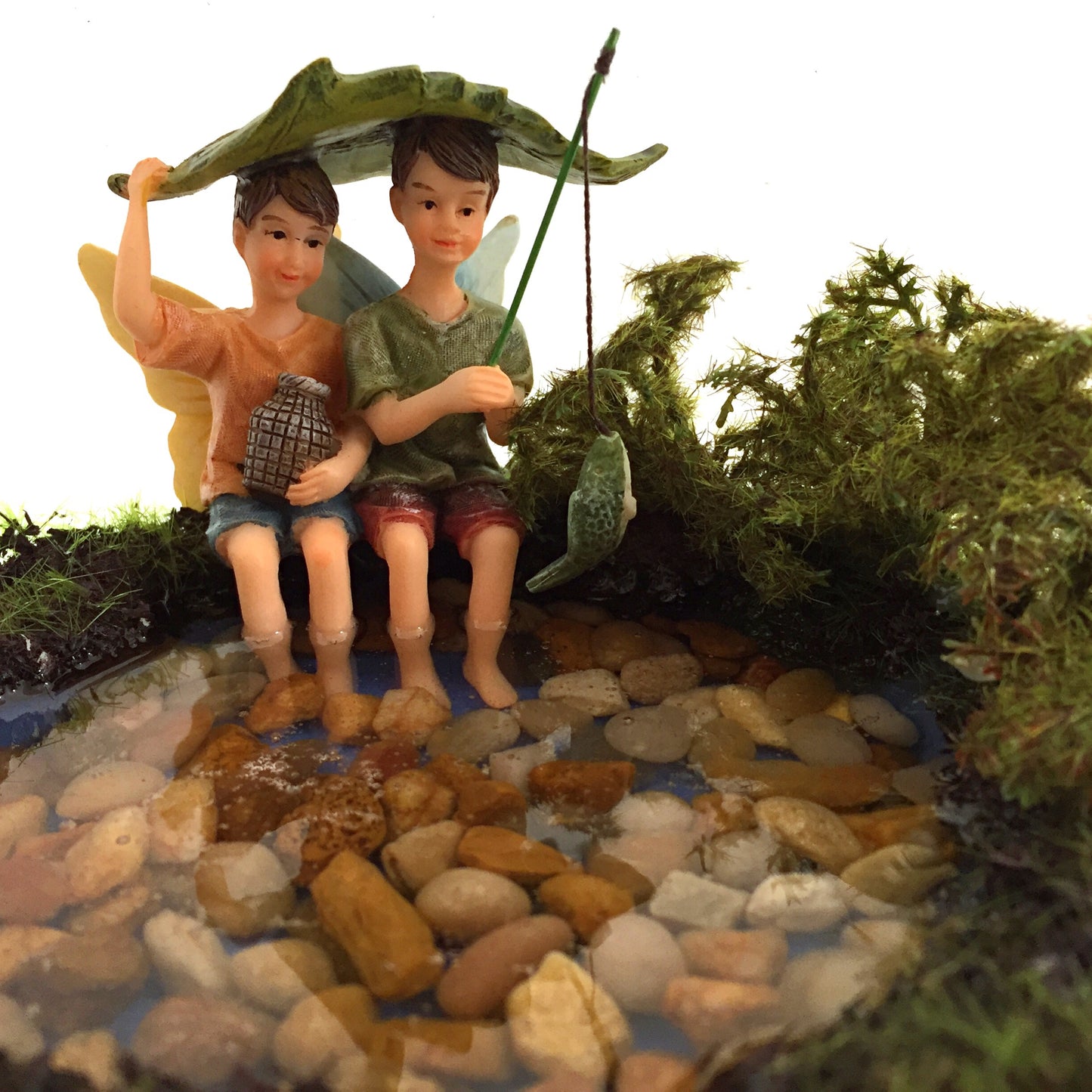 Fishing Boy Fairies In A Pond