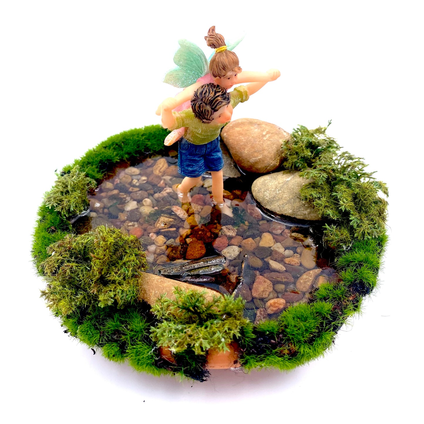 Fairy Garden Fairies Playing In A Pond