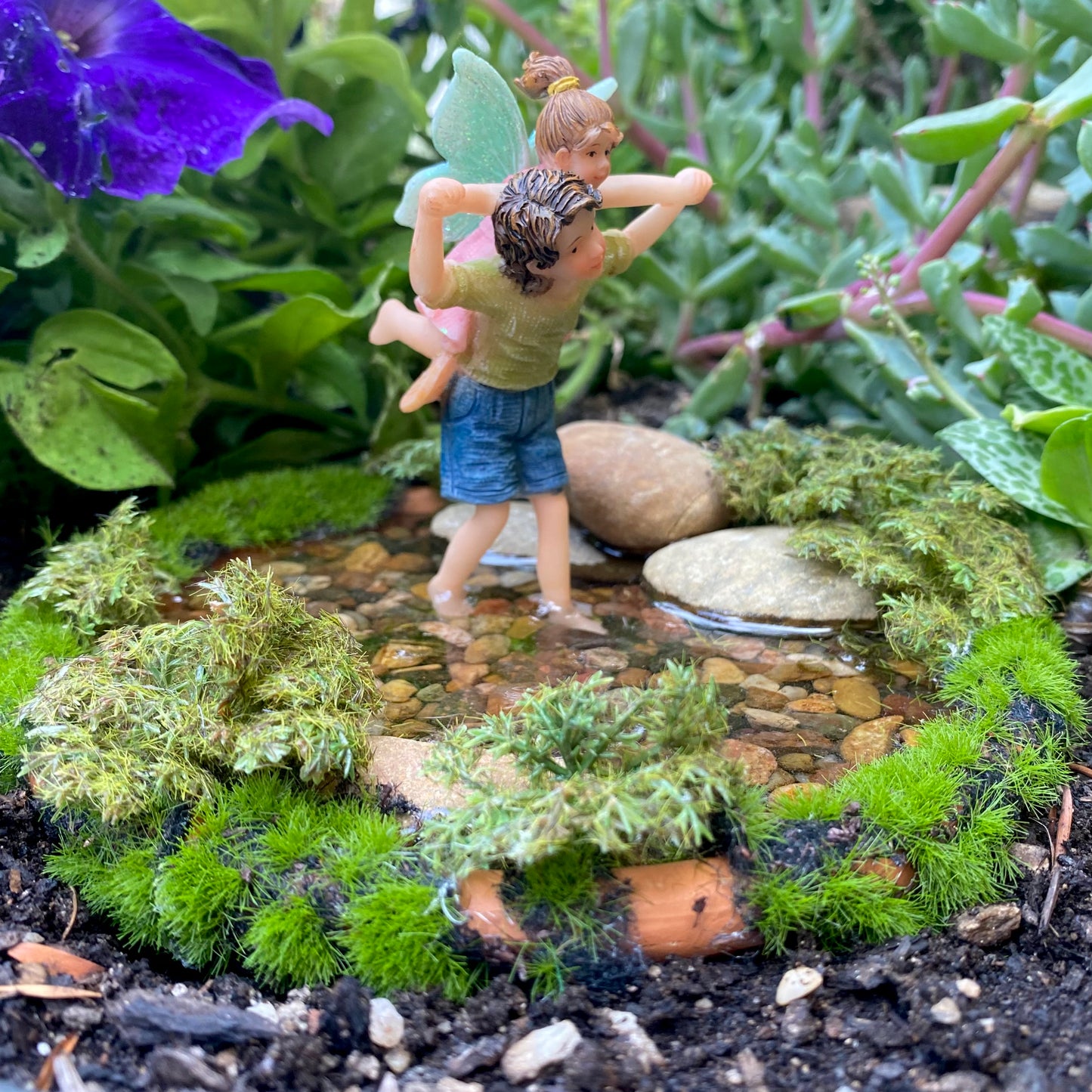 Fairy Garden Fairies Playing In A Pond