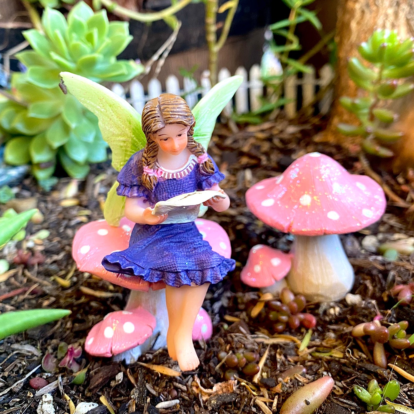 Fairy Garden Sparkly Mushrooms (Pink)
