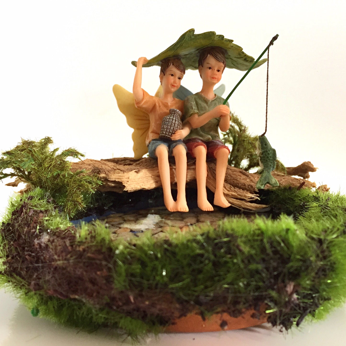 Fishing Boy Fairies In A Pond